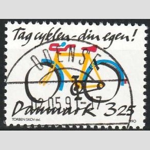 FRIMRKER DANMARK | 1990 - AFA 980 - Cykeltyveri - 3,25 Kr. flerfarvet - Pragt Stemplet Odense