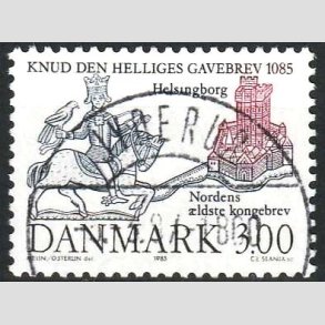 FRIMRKER DANMARK | 1985 - AFA 835 - Domkirken i Lund - 3,00 Kr. mrkbl/lilla - Pragt Stemplet Jyderup