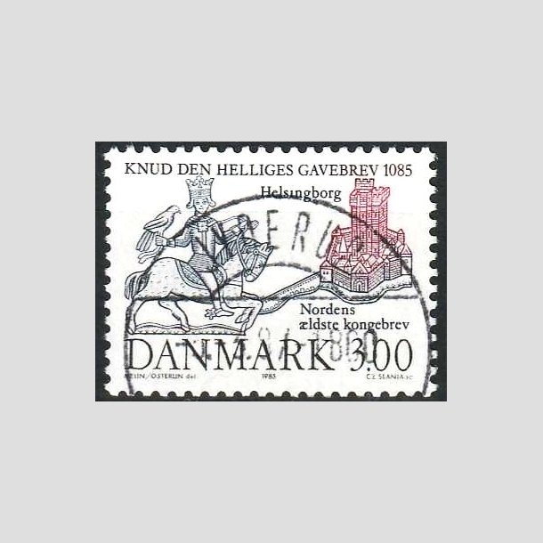 FRIMRKER DANMARK | 1985 - AFA 835 - Domkirken i Lund - 3,00 Kr. mrkbl/lilla - Pragt Stemplet Jyderup