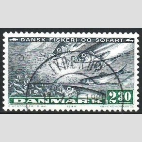 FRIMRKER DANMARK | 1984 - AFA 809 - Fiskeri og sfart - 2,30 Kr. sortbl/grn - Lux Stemplet Jyderup