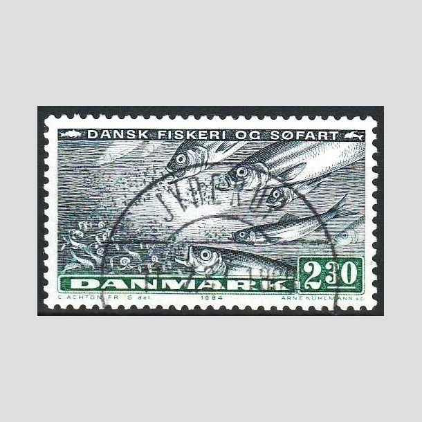 FRIMRKER DANMARK | 1984 - AFA 809 - Fiskeri og sfart - 2,30 Kr. sortbl/grn - Lux Stemplet Jyderup
