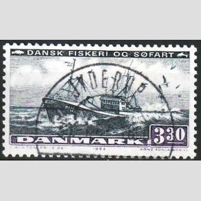 FRIMRKER DANMARK | 1984 - AFA 811 - Fiskeri og sfart - 3,30 Kr. sortbl/violet - Pragt Stemplet Jyderup