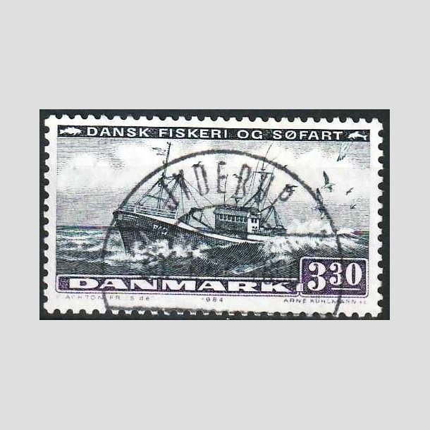 FRIMRKER DANMARK | 1984 - AFA 811 - Fiskeri og sfart - 3,30 Kr. sortbl/violet - Pragt Stemplet Jyderup