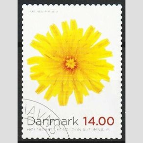 FRIMRKER DANMARK | 2012 - AFA 1717 - Efterrsblomster - 14,00 Kr. flerfarvet - Pnt hjrnestemplet