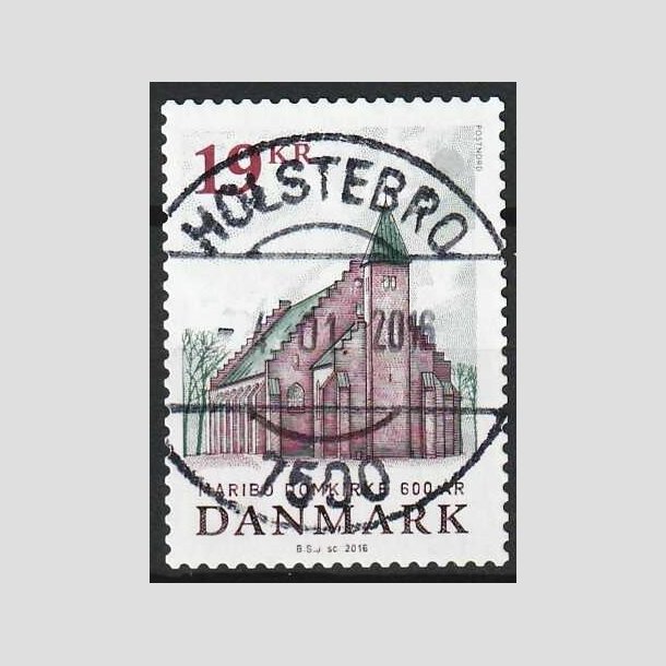 FRIMRKER DANMARK | 2016 - AFA 1844 - Maribo Domkirke 600 r - 19,00 Kr. flerfarvet - Pragt Stemplet Holstebro