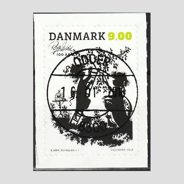 FRIMRKER DANMARK | 2018 - AFA 1924 - Bjrn Wiinblad - 9,00 kr. flerfarvet - Pragt Stemplet 