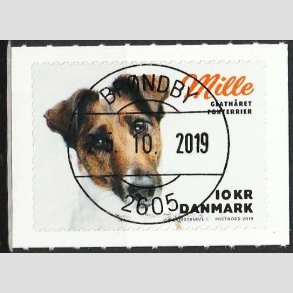 FRIM�RKER DANMARK | 2019 - AFA 1975 - Min hund. - 10,00 kr. flerfarvet - Pragt Stemplet 