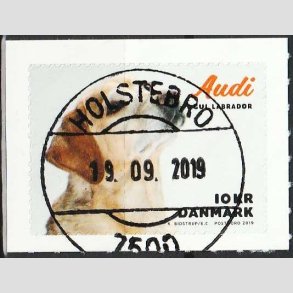 FRIM�RKER DANMARK | 2019 - AFA 1973 - Min hund. - 10,00 kr. flerfarvet - Pragt Stemplet 