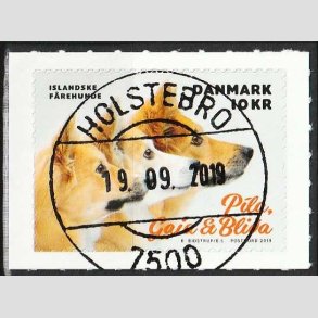 FRIM�RKER DANMARK | 2019 - AFA 1976 - Min hund. - 10,00 kr. flerfarvet - Pragt Stemplet 