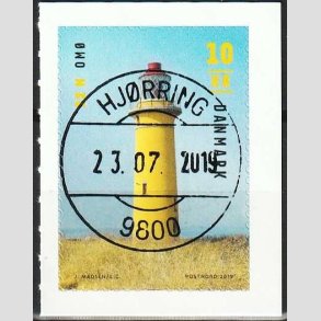 FRIM�RKER DANMARK | 2019 - AFA 1969 - Fyrt�rne - 10,00 Kr. flerfarvet - Pragt Stemplet 