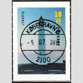 FRIM�RKER DANMARK | 2019 - AFA 1966 - Fyrt�rne - 10,00 Kr. flerfarvet - Pragt Stemplet 