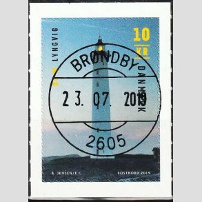 FRIM�RKER DANMARK | 2019 - AFA 1966 - Fyrt�rne - 10,00 Kr. flerfarvet - Pragt Stemplet 