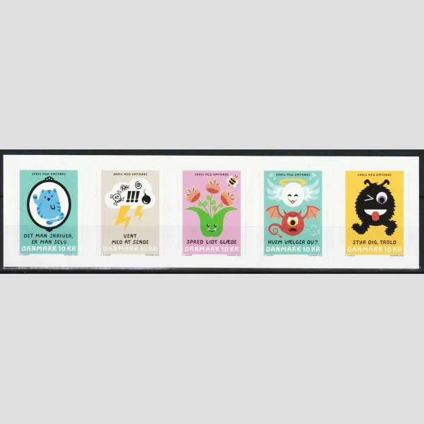 FRIMRKER DANMARK | 2020 - AFA 2011-15 - Skriv med omtanke. - i komplet 5-stribe - Postfrisk