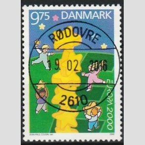 FRIMRKER DANMARK | 2000 - AFA 1256 - Europamrke - 9,75 Kr. flerfarvet - Pragt Stemplet