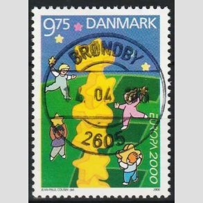 FRIMRKER DANMARK | 2000 - AFA 1256 - Europamrke - 9,75 Kr. flerfarvet - Pragt Stemplet