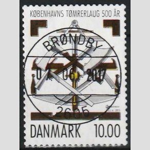 FRIMRKER DANMARK | 2015 - AFA 1834 - Kbenhavns Tmrelaug 500 r - 10,00 Kr. flerfarvet - Lux Stemplet