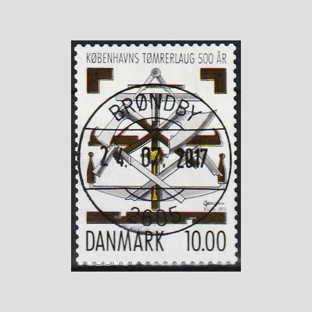 FRIMRKER DANMARK | 2015 - AFA 1834 - Kbenhavns Tmrelaug 500 r - 10,00 Kr. flerfarvet - Lux Stemplet