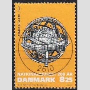 FRIM�RKER DANMARK | 2007 - AFA 1503 - Nationalmuseet 200 �r - 8,25 Kr. flerfarvet - Pragt Stemplet 