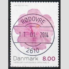 FRIMRKER DANMARK | 2012 - AFA 1715 - Efterrsblomster - 8,00 Kr. flerfarvet - Pragt Stemplet
