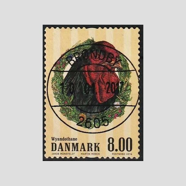 FRIMRKER DANMARK | 2016 - AFA 1847 - Grdens dyr - 8,00 Kr. hne - Pragt Stemplet