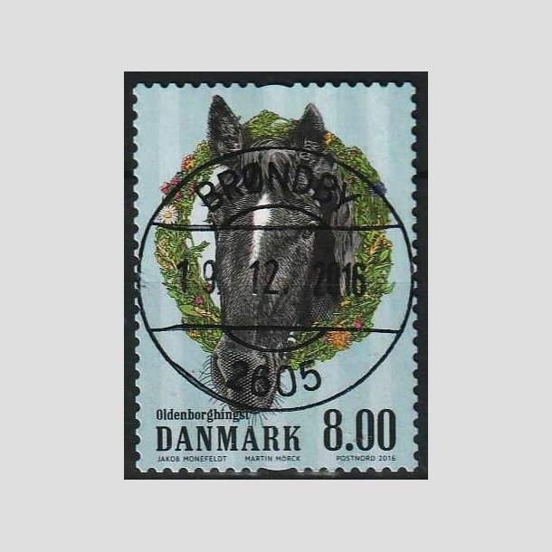 FRIMRKER DANMARK | 2016 - AFA 1849 - Grdens dyr - 8,00 Kr. hest - Pragt Stemplet