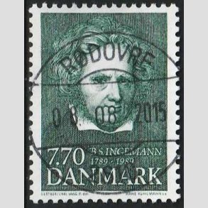 FRIMRKER DANMARK | 1989 - AFA 945 - B. S. Ingemann - 7,70 Kr. grn - Pragt Stemplet