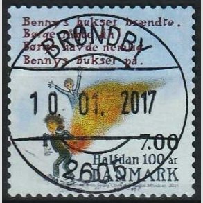 FRIMRKER DANMARK | 2015 - AFA 1803 - Halfdan Rasmussen - 7,00 Kr. flerfarvet - Lux Stemplet