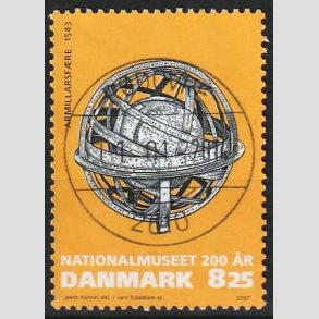 FRIM�RKER DANMARK | 2007 - AFA 1503 - Nationalmuseet 200 �r - 8,25 Kr. flerfarvet - Pragt Stemplet 