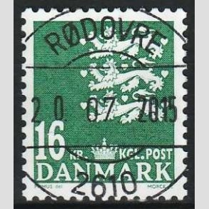FRIMRKER DANMARK | 2008 - AFA 1531 - Lille Rigsvben - 16,00 Kr. mrkgrn - Lux Stemplet