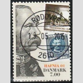 FRIMRKER DANMARK | 2001 - AFA 1297 - HAFNIA 01 UDSTILLING - 7,00 Kr. flerfarvet - Pragt Stemplet