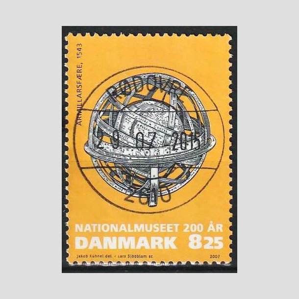 FRIMRKER DANMARK | 2007 - AFA 1503 - Nationalmuseet 200 r - 8,25 Kr. flerfarvet - Pragt Stemplet 