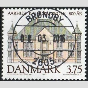 FRIMRKER DANMARK | 1995 - AFA 1084 - Aahus Katedralskole 800 r - 3,75 Kr. flerfarvet - Pragt Stemplet