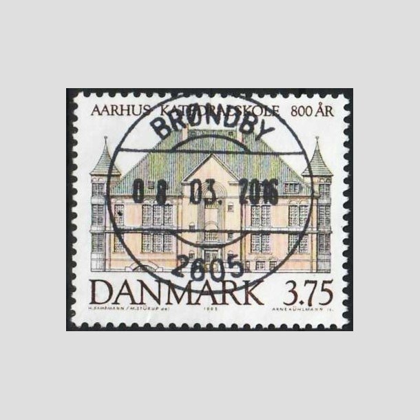 FRIMRKER DANMARK | 1995 - AFA 1084 - Aahus Katedralskole 800 r - 3,75 Kr. flerfarvet - Pragt Stemplet