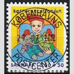 FRIMRKER DANMARK | 2010 - AFA 1605Ea - Brnecanserfonden - 5,50 + 0,50 Kr. flerfarvet - Pragt Stemplet