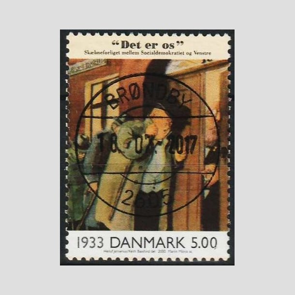 FRIMRKER DANMARK | 2000 - AFA 1251 - 1900-tallet. Serie 2. - 5,00 Kr. Bladtegning 1933 - Lux Stemplet Vanlse
