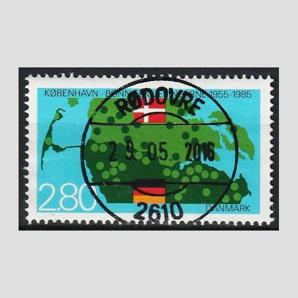 FRIMRKER DANMARK | 1985 - AFA 826 - Kbenhavn-Bonn - 2,80 Kr. flerfarvet - Pragt Stemplet