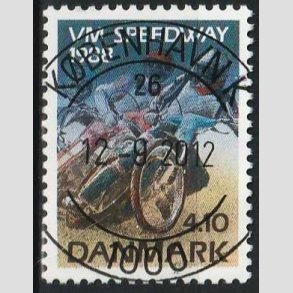 FRIM�RKER DANMARK | 1988 - AFA 914 - WM i Speedway - 4,10 Kr. flerfarvet - Pragt Stemplet