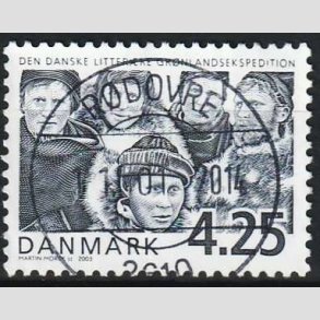 FRIM�RKER DANMARK | 2003 - AFA 1346 - Gr�nlandsekspedition - 4,25 Kr. flerfarvet - Pragt Stemplet 