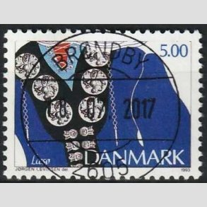 FRIM�RKER DANMARK | 1993 - AFA 1055 - Almuesmykker - 5,00 Kr. flerfarvet - Pragt Stemplet