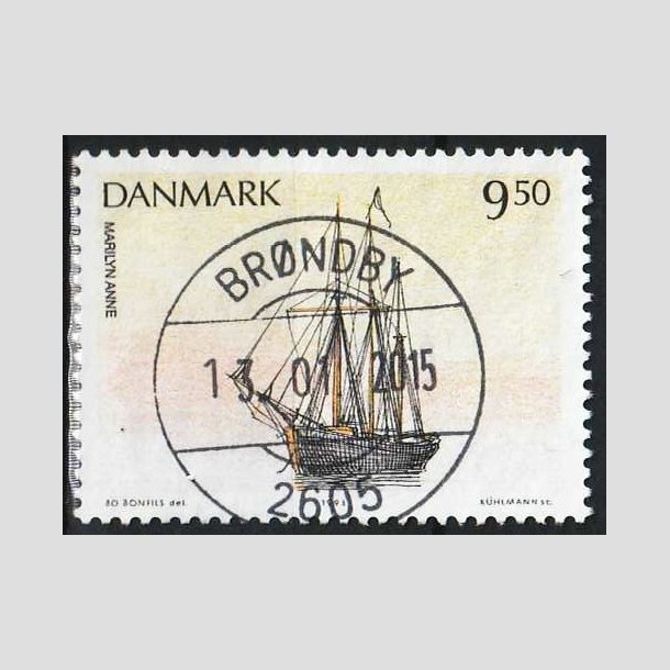 FRIMRKER DANMARK | 1993 - AFA 1048 - Sejlskibe - 9,50 Kr. flerfarvet - Pragt Stemplet