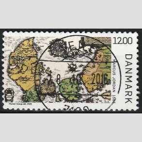 FRIMRKER DANMARK | 2009 - AFA 1587 - Gamle Danmarkskort - 12,00 Kr. flerfarvet - Lux Stemplet Vejle