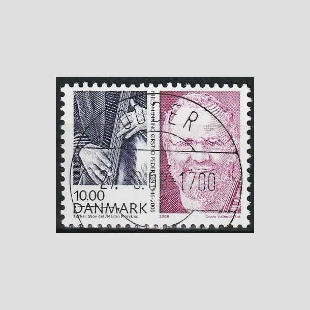 FRIMRKER DANMARK | 2008 - AFA 1553 - Store danskere 2. - 10,00 Kr. Niels H. . Pedersen - Pragt Stemplet Odder