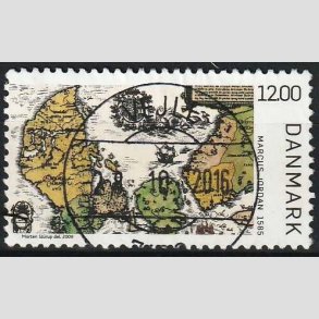 FRIMRKER DANMARK | 2009 - AFA 1587 - Gamle Danmarkskort - 12,00 Kr. flerfarvet - Lux Stemplet Vejle