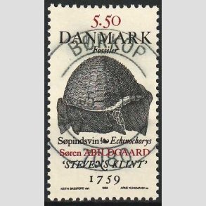 FRIM�RKER DANMARK | 1998 - AFA 1193 - Fossiler - 5,50 Kr. S�pindsvin flerfarvet - Pragt Stemplet B�rkop