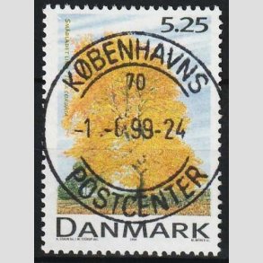 FRIM�RKER DANMARK | 1999 - AFA 1198 - Danske l�vtr�er - 5,25 Kr. flerfarvet - Pragt Stemplet