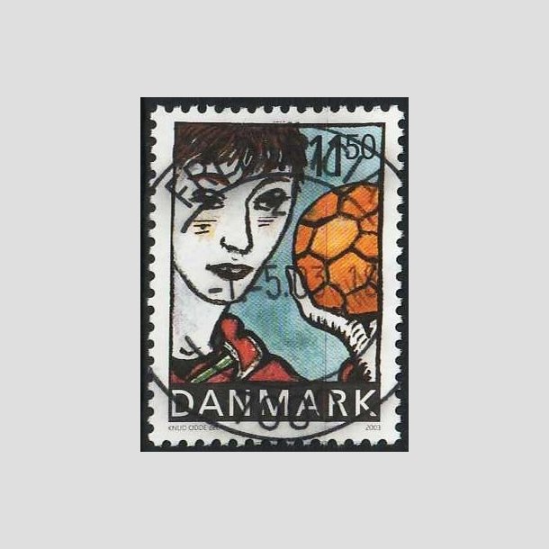 FRIMRKER DANMARK | 2002 - AFA 1345 - Sport og ungdom - 11,50 Kr. Hndbold - Lux Stemplet Fredericia