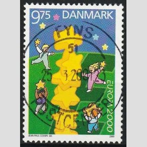 FRIMRKER DANMARK | 2000 - AFA 1256 - Europamrke - 9,75 Kr. flerfarvet - Pragt Stemplet