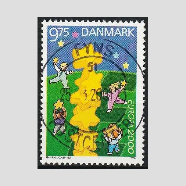 FRIMRKER DANMARK | 2000 - AFA 1256 - Europamrke - 9,75 Kr. flerfarvet - Pragt Stemplet