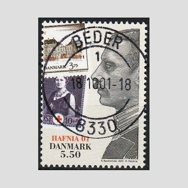 FRIMRKER DANMARK | 2001 - AFA 1296 - HAFNIA 01 UDSTILLING - 5,50 Kr. flerfarvet - Pragt Stemplet Beder