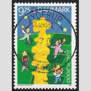 FRIMRKER DANMARK | 2000 - AFA 1256 - Europamrke - 9,75 Kr. flerfarvet - Pragt Stemplet Jyderup